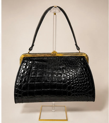 Vintage Vassar Black Alligator Handbag